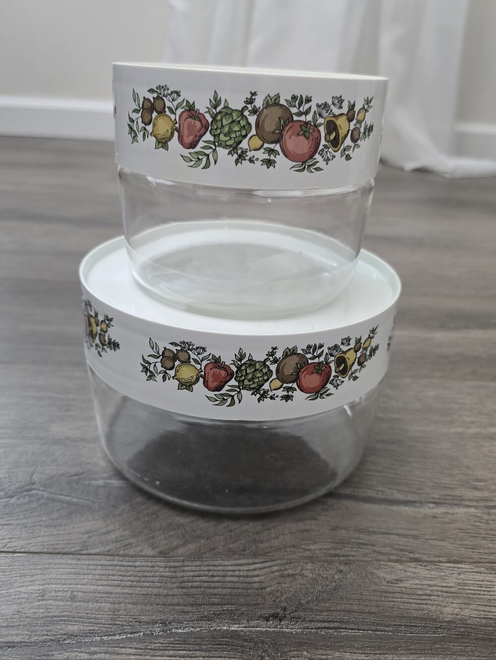 Pyrex Spice of Life See 'N Store Canisters Set Of 2 Retro Vintage Decor